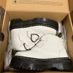 Dr. Martens Devon Heart White Milled Nappa Platform Boots